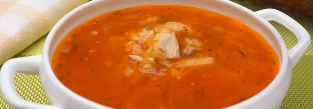 Томатный суп с рисом и курицей рецепт