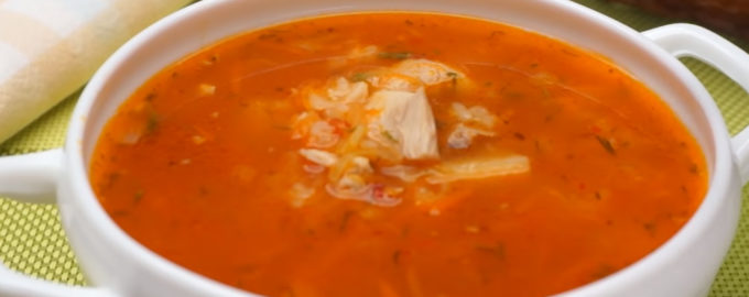 Томатный суп с рисом и курицей рецепт