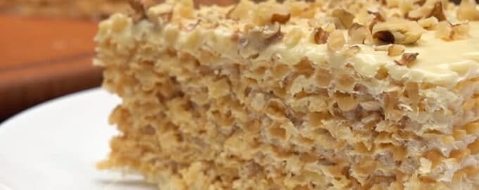 Вафельный торт со сгущенкой рецепт
